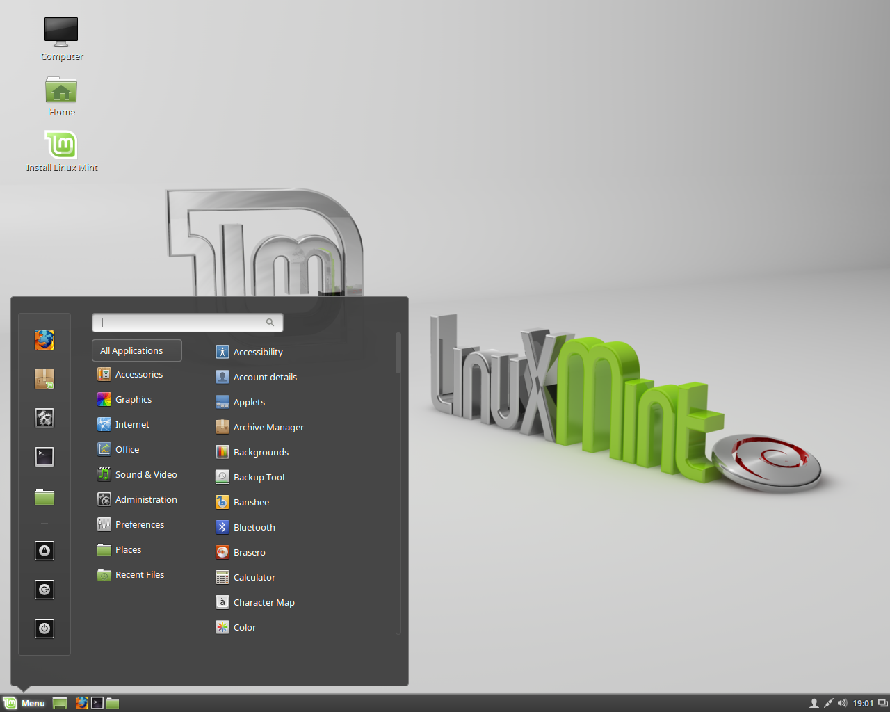Linux Mint desktop screenshot: 2 lmde cinnamon
