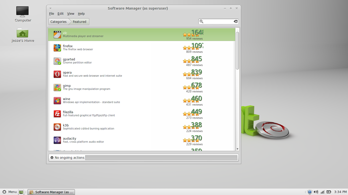 Linux Mint desktop screenshot: 201303 packages