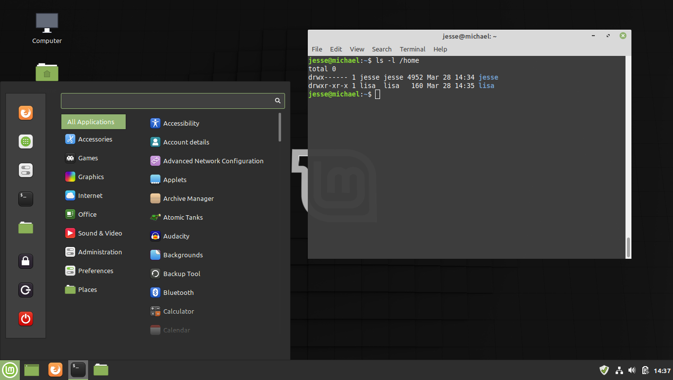 Linux Mint desktop screenshot: 4 menu