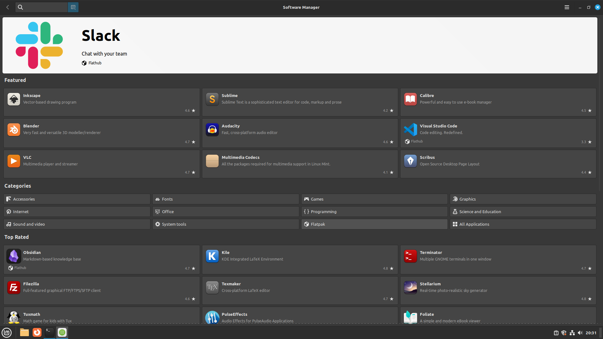 Linux Mint desktop screenshot: 6 lmde software