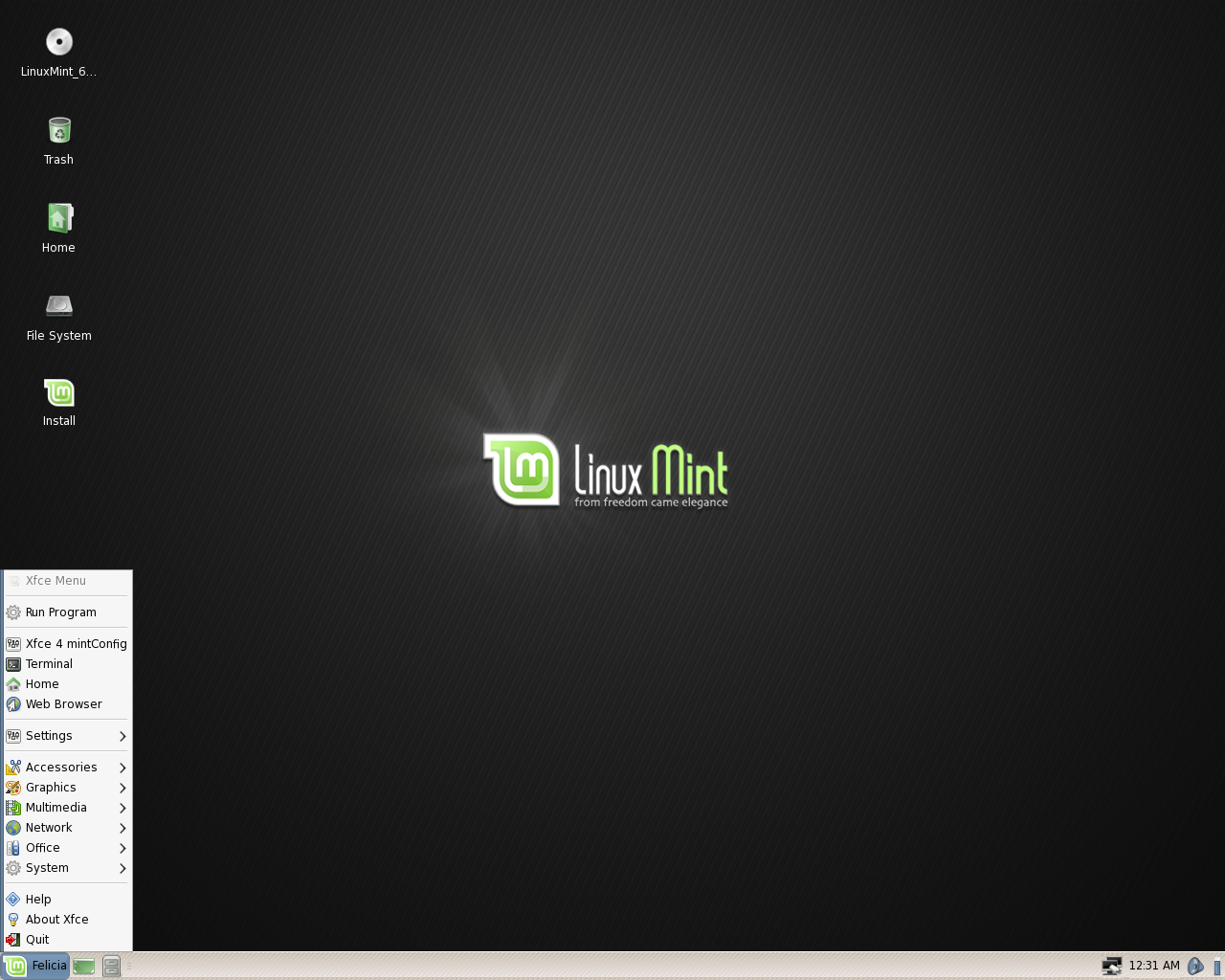 Linux Mint desktop screenshot: 6 xfce