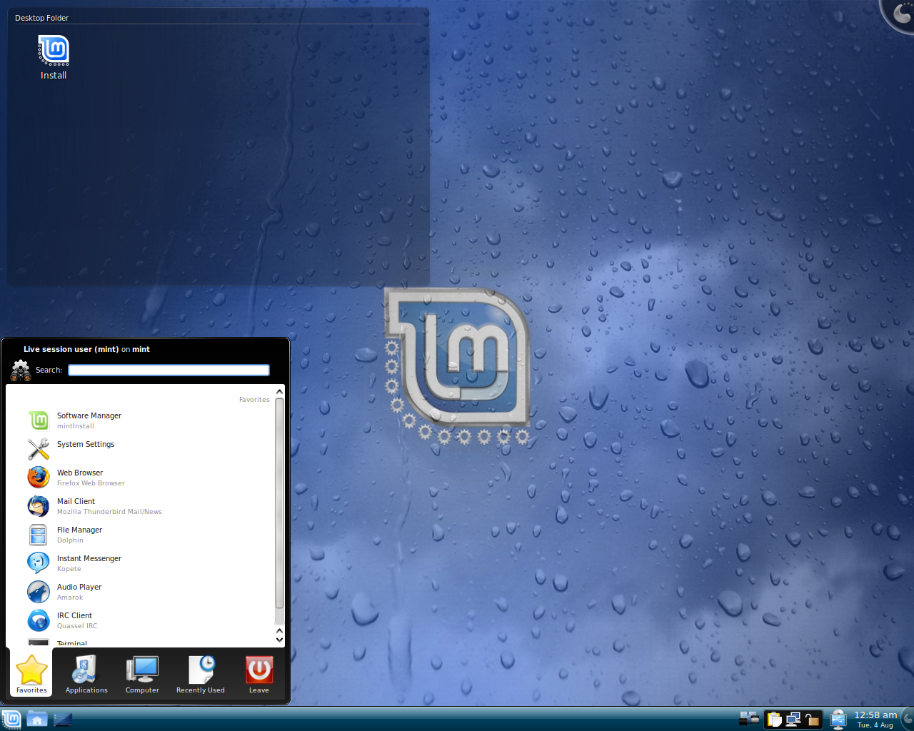 Linux Mint desktop screenshot: 7 kde