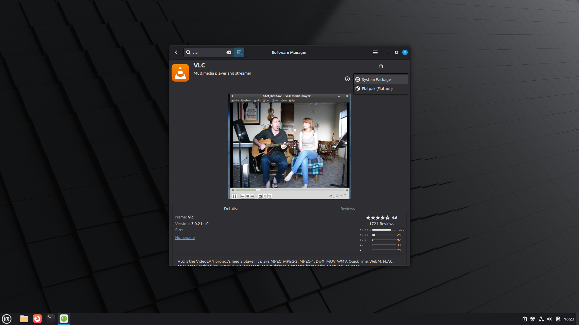Linux Mint desktop screenshot: 7 lmde software