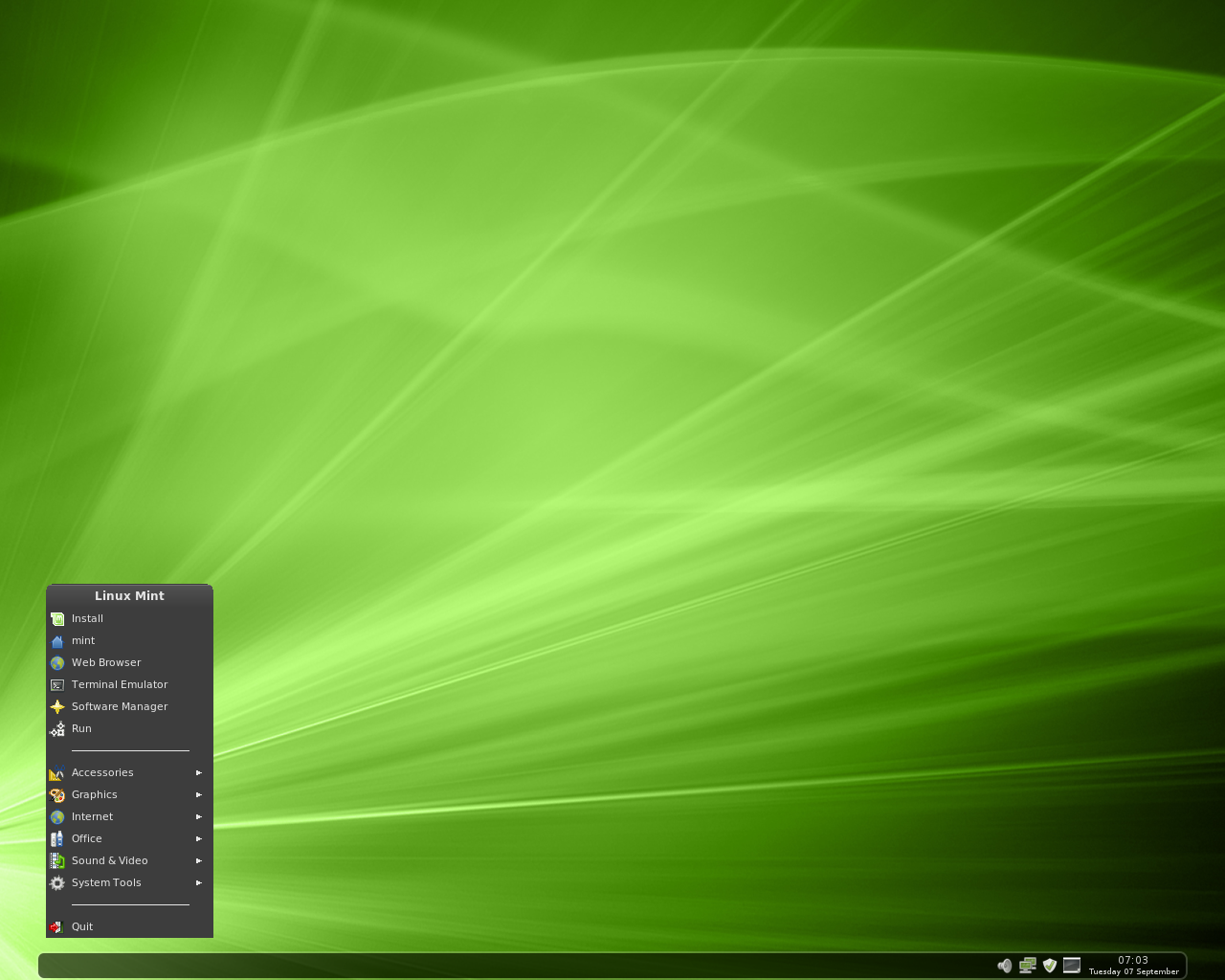 Linux Mint desktop screenshot: 9 fluxbox