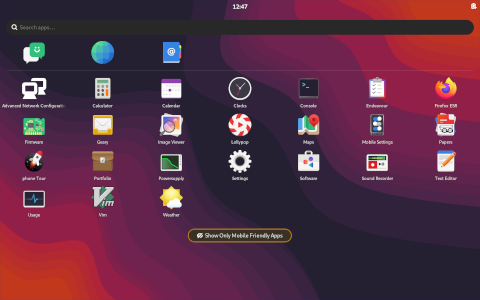 Mobian desktop screenshot: Distribution overview