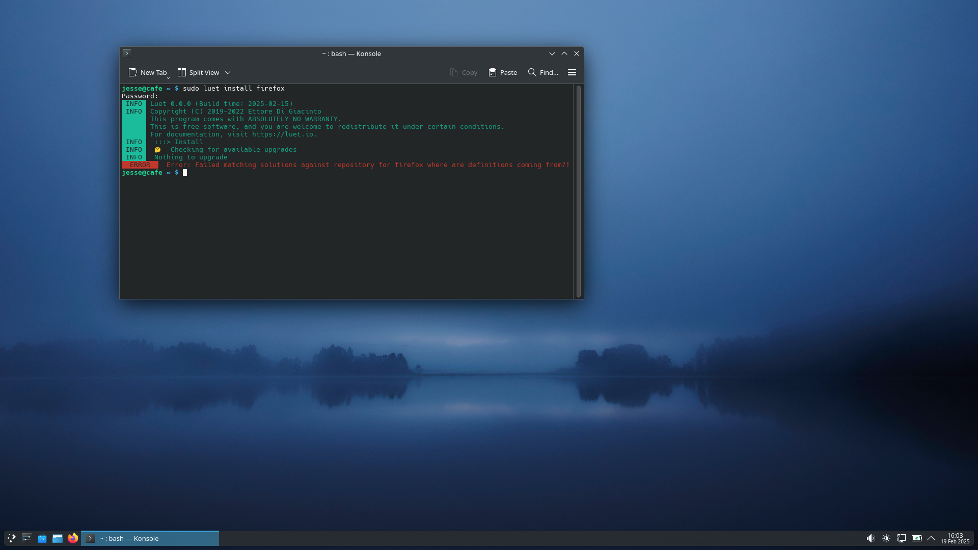MocaccinoOS desktop screenshot: 1.8.1 luet