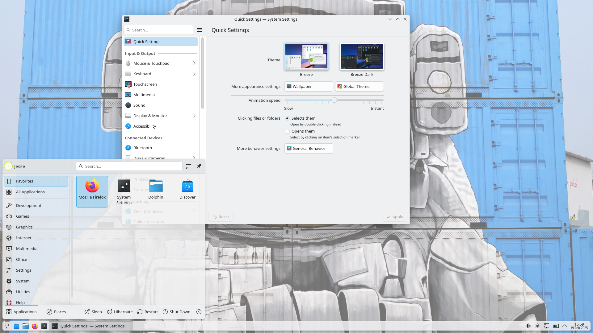 MocaccinoOS desktop screenshot: 1.8.1 settings