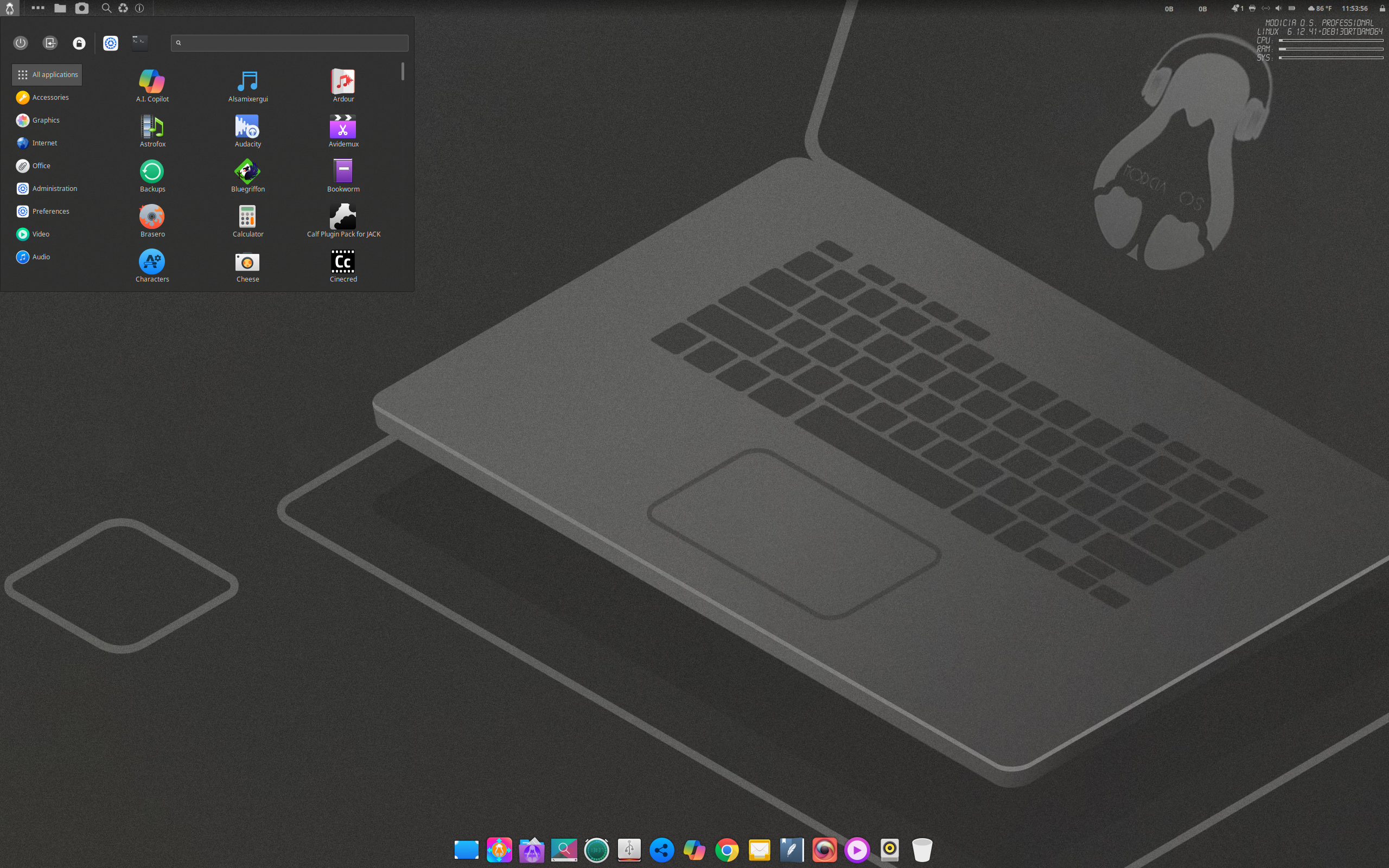 MODICIA desktop screenshot: 6.12.41