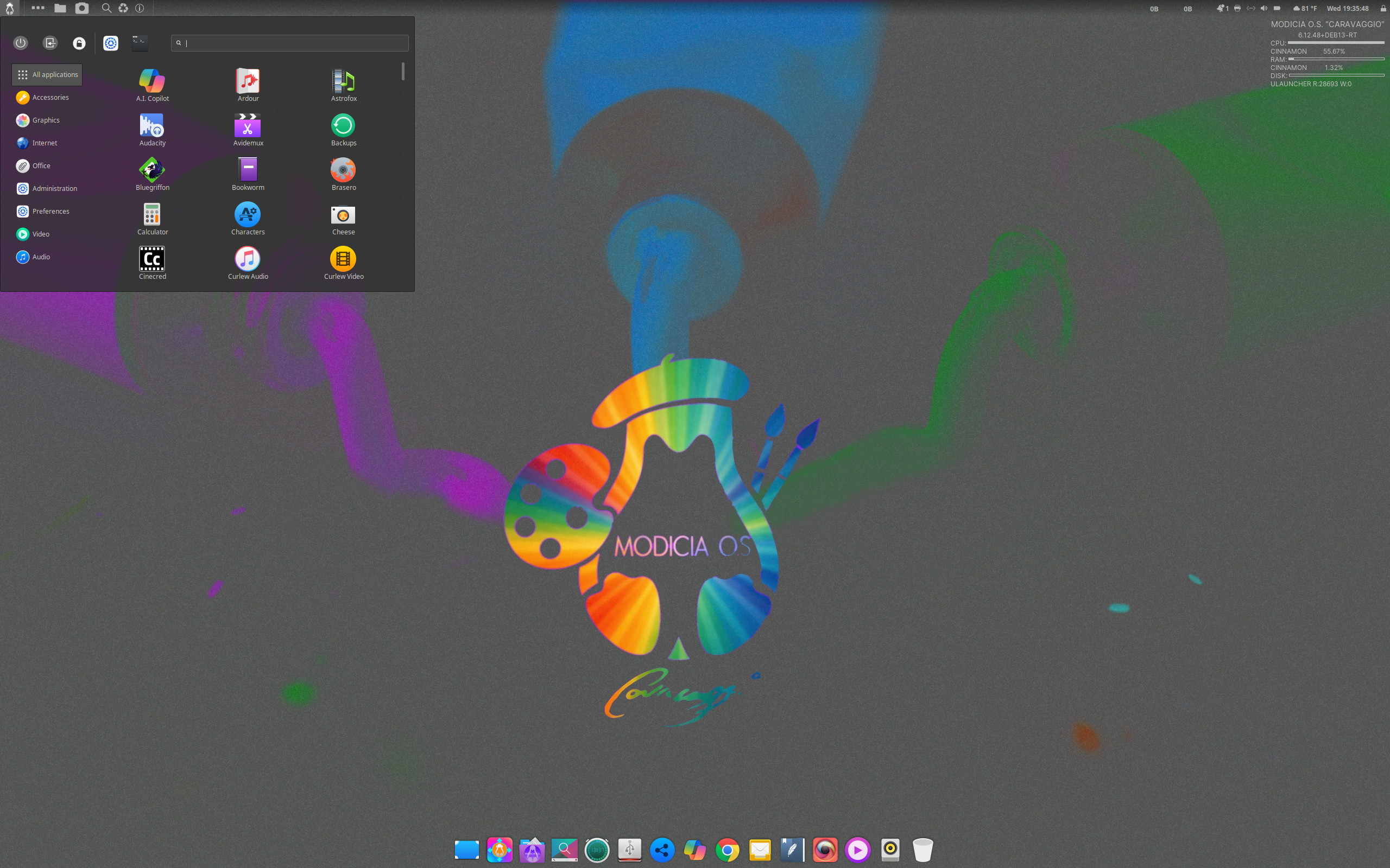 MODICIA desktop screenshot: 6.12.48
