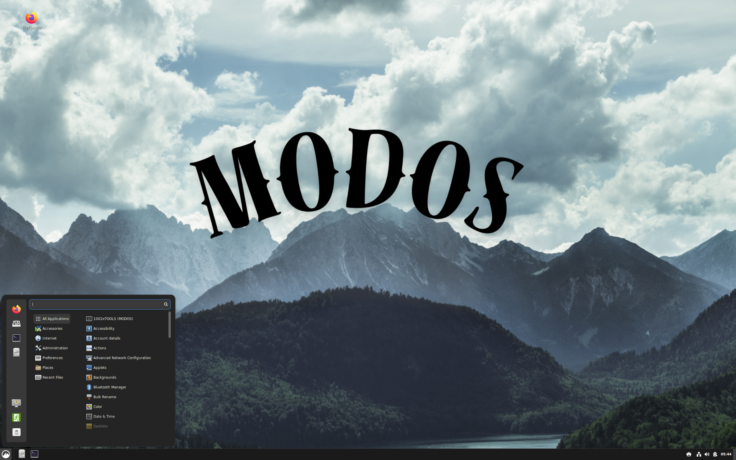 MODOS desktop screenshot: 0.9