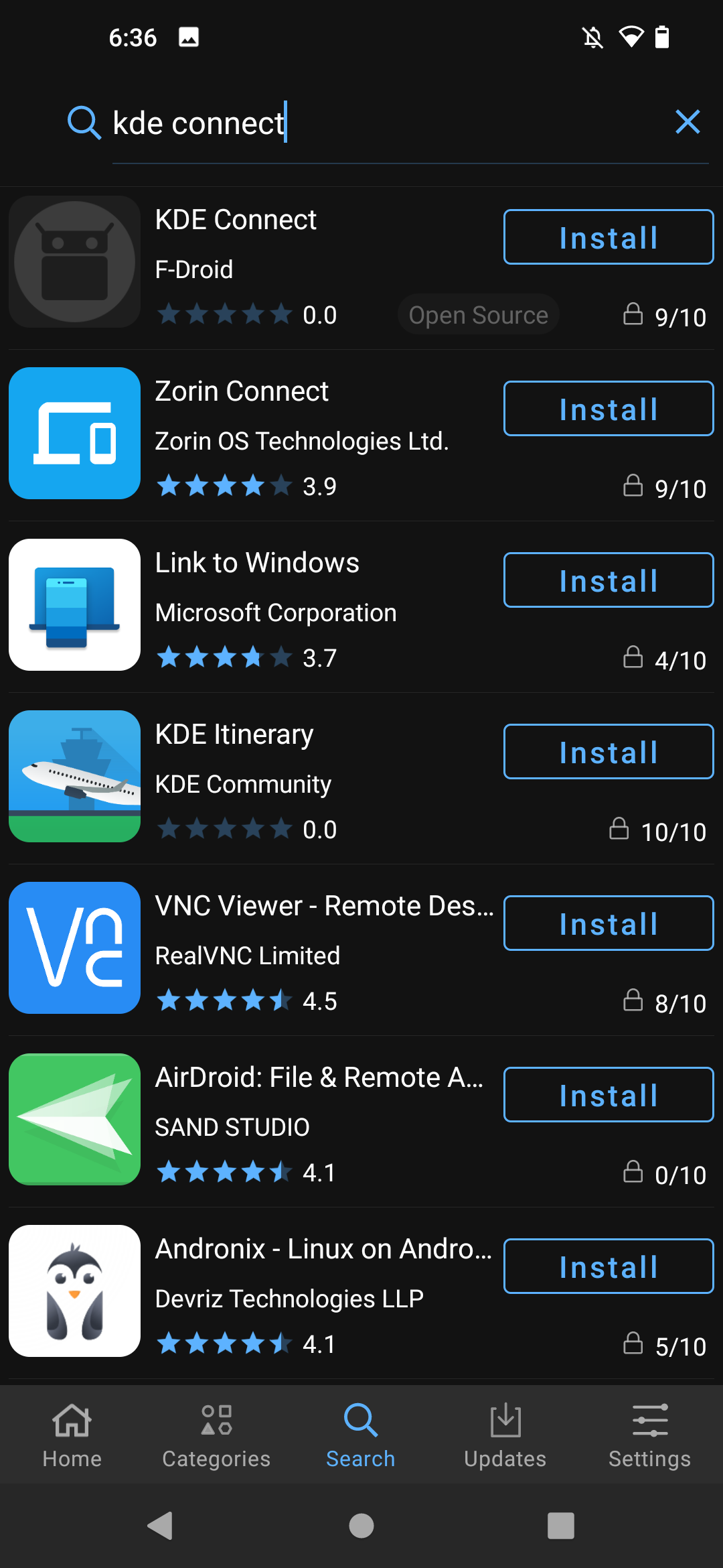 Murena desktop screenshot: 1.0 apps