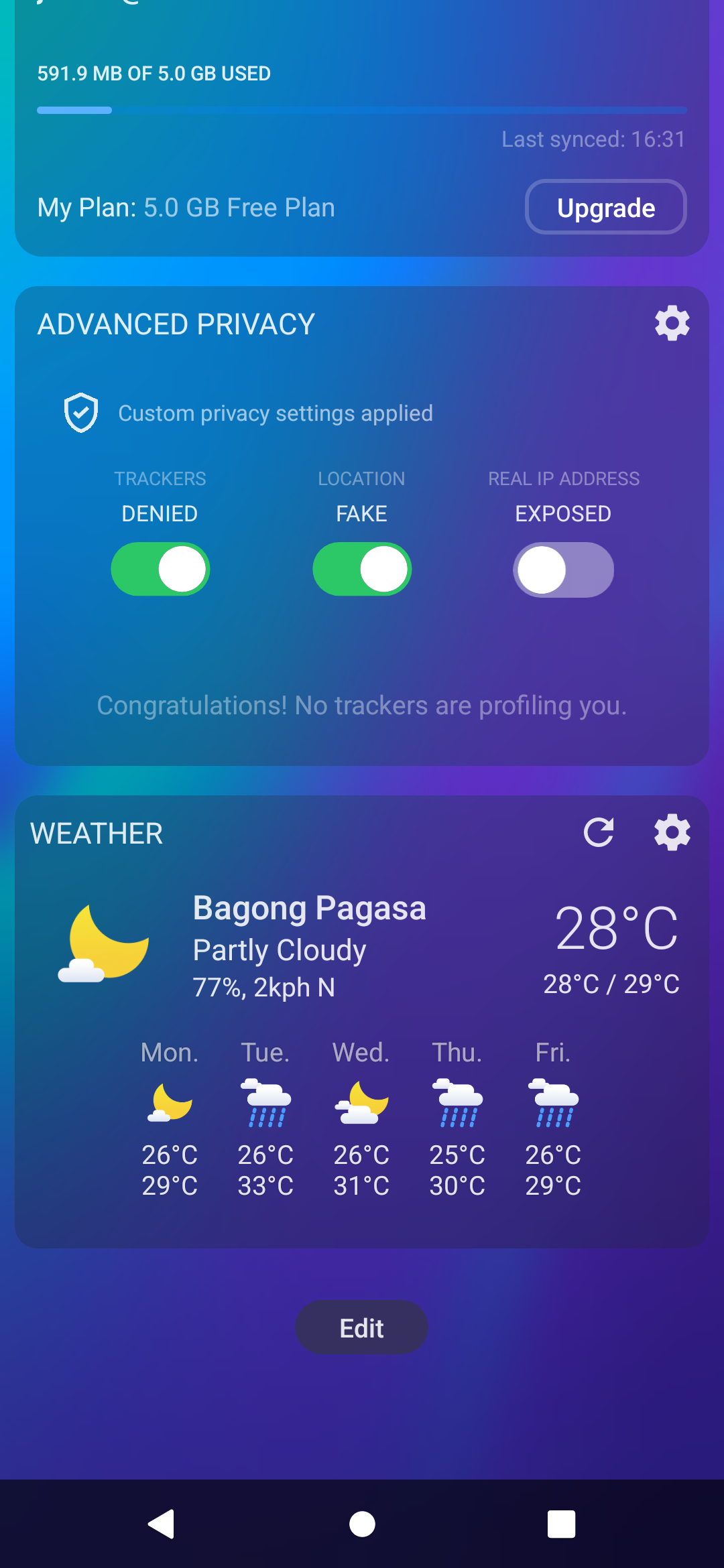 Murena desktop screenshot: 1.12 fake location