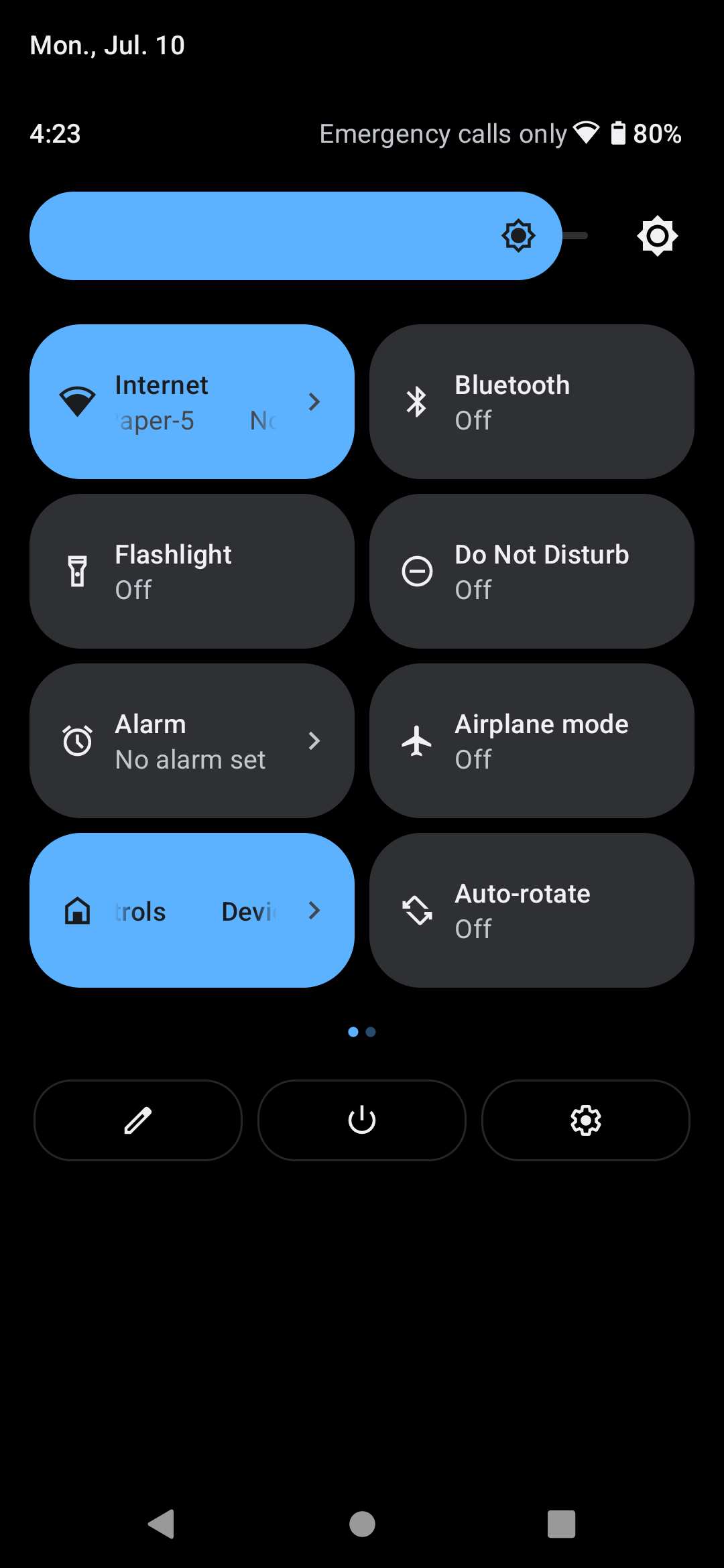 Murena desktop screenshot: 1.12 pull down