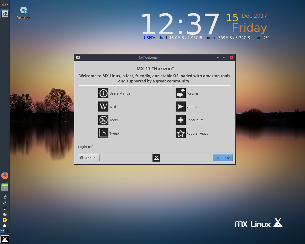 MX Linux desktop screenshot: 17