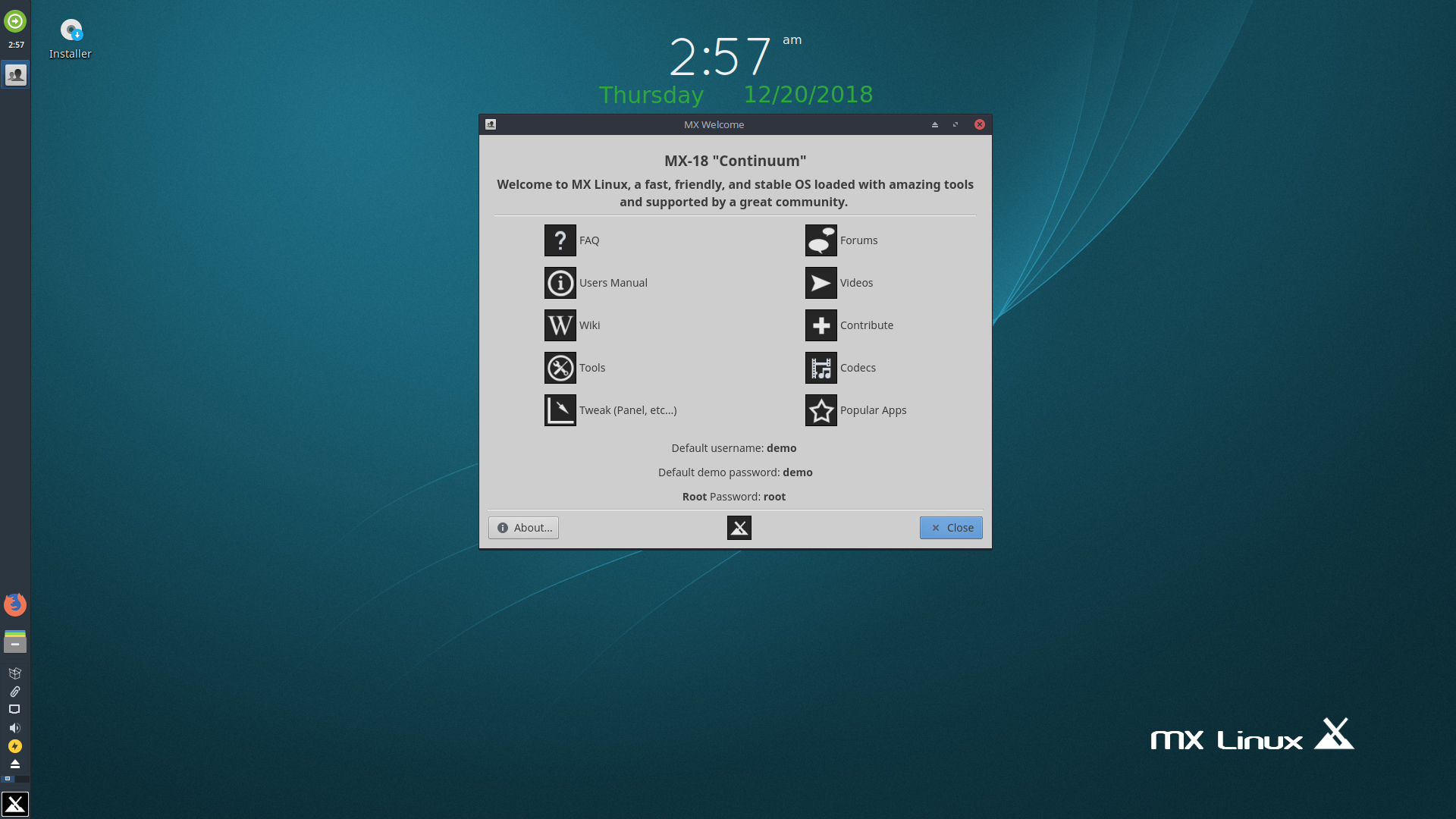 MX Linux desktop screenshot: 18