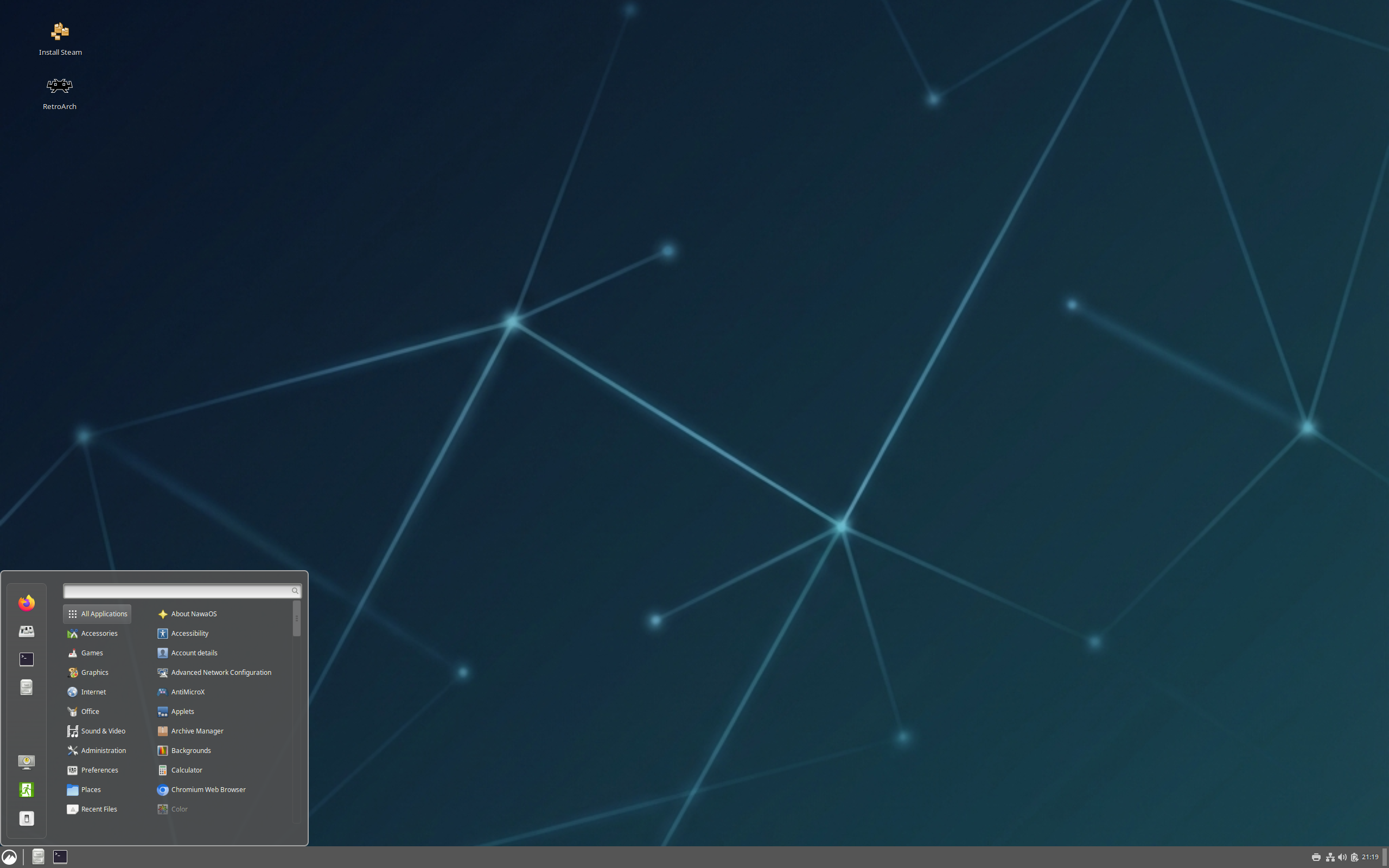 NawaOS desktop screenshot: 1.0