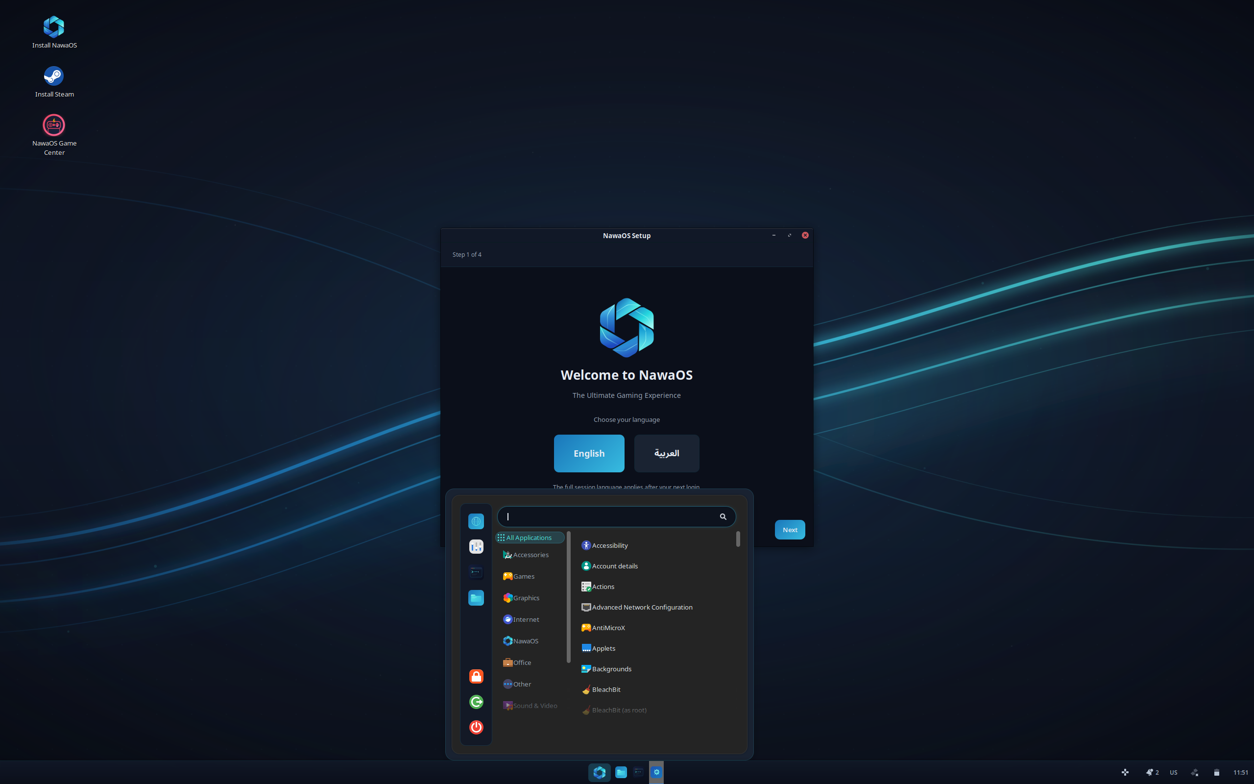 NawaOS desktop screenshot: 2.0 cinnamon