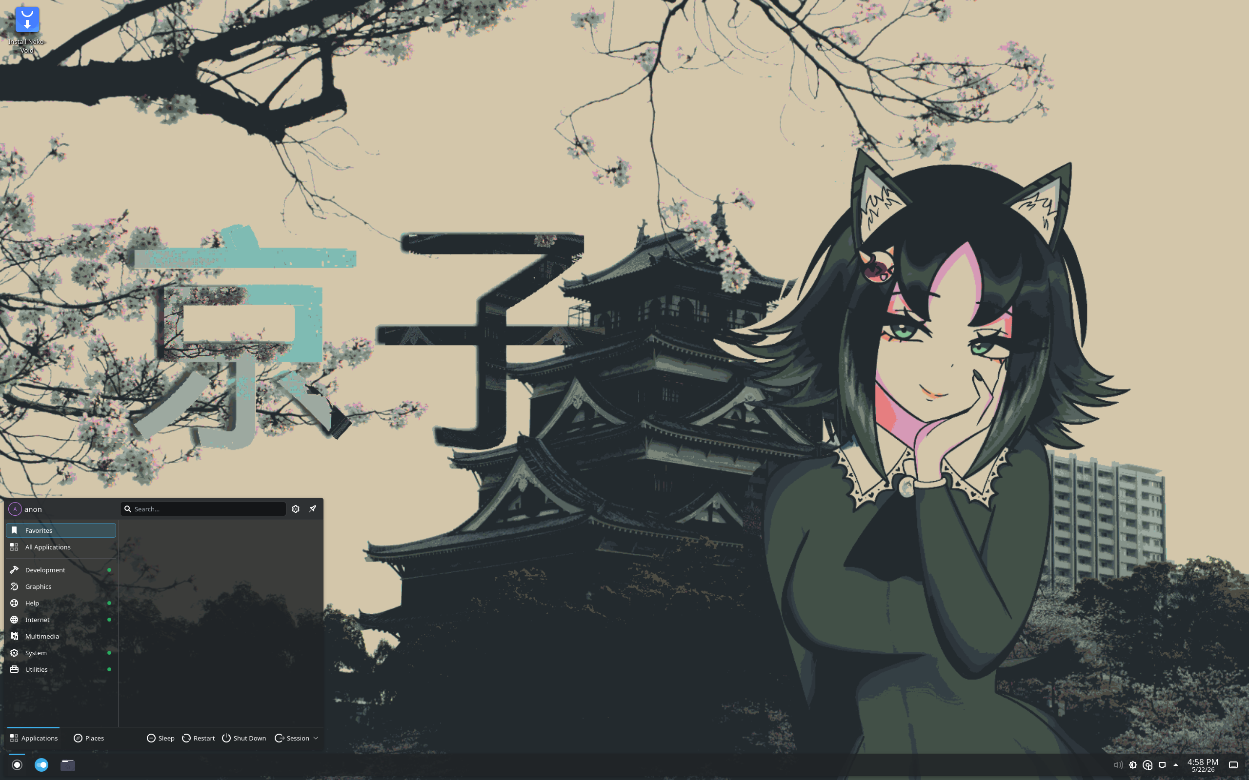 Neko-Void desktop screenshot: 7.0.9 kde