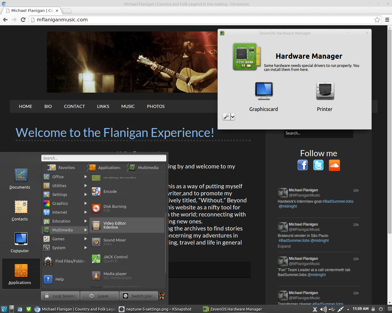 Neptune desktop screenshot: 4 hardware