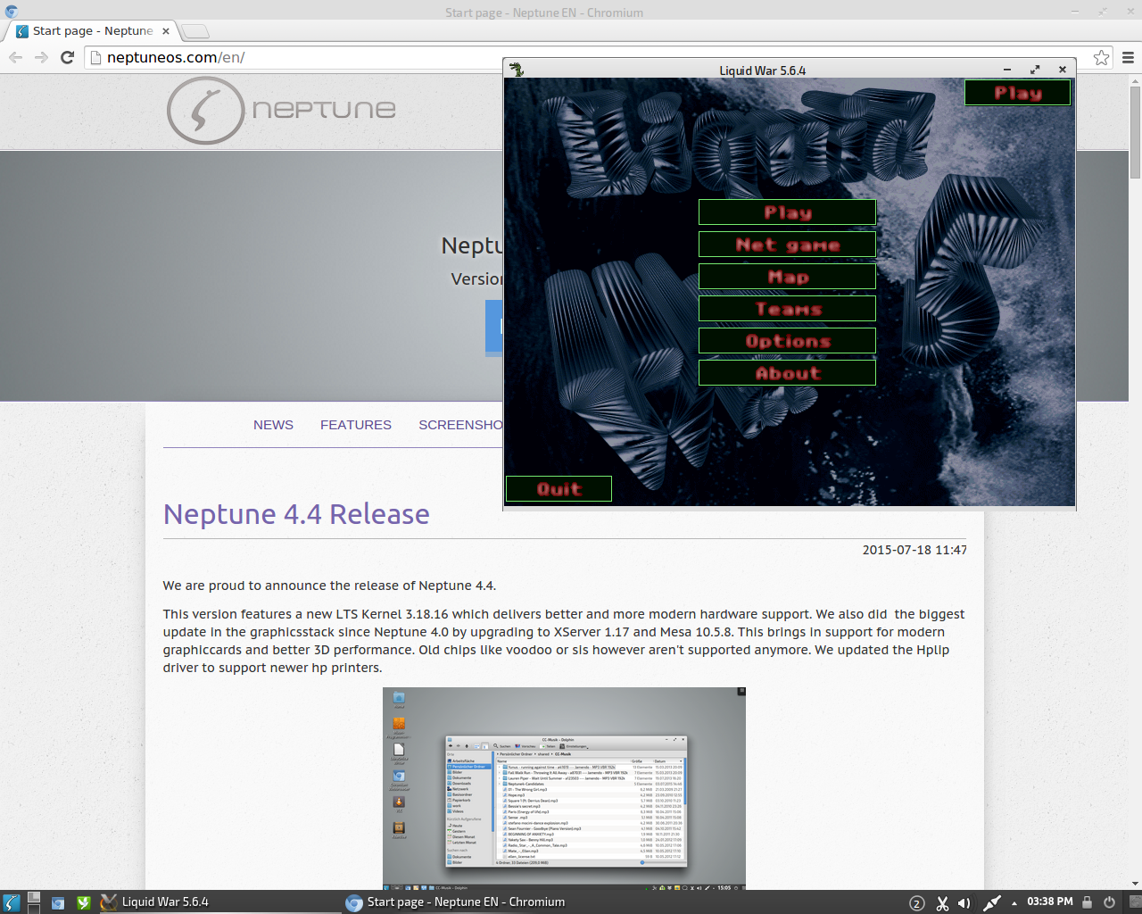 Neptune desktop screenshot: 4.4 apps