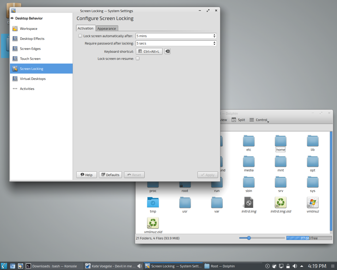 Neptune desktop screenshot: 5.0 settings