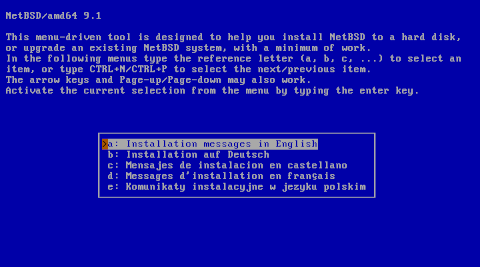 NetBSD desktop screenshot: Distribution overview