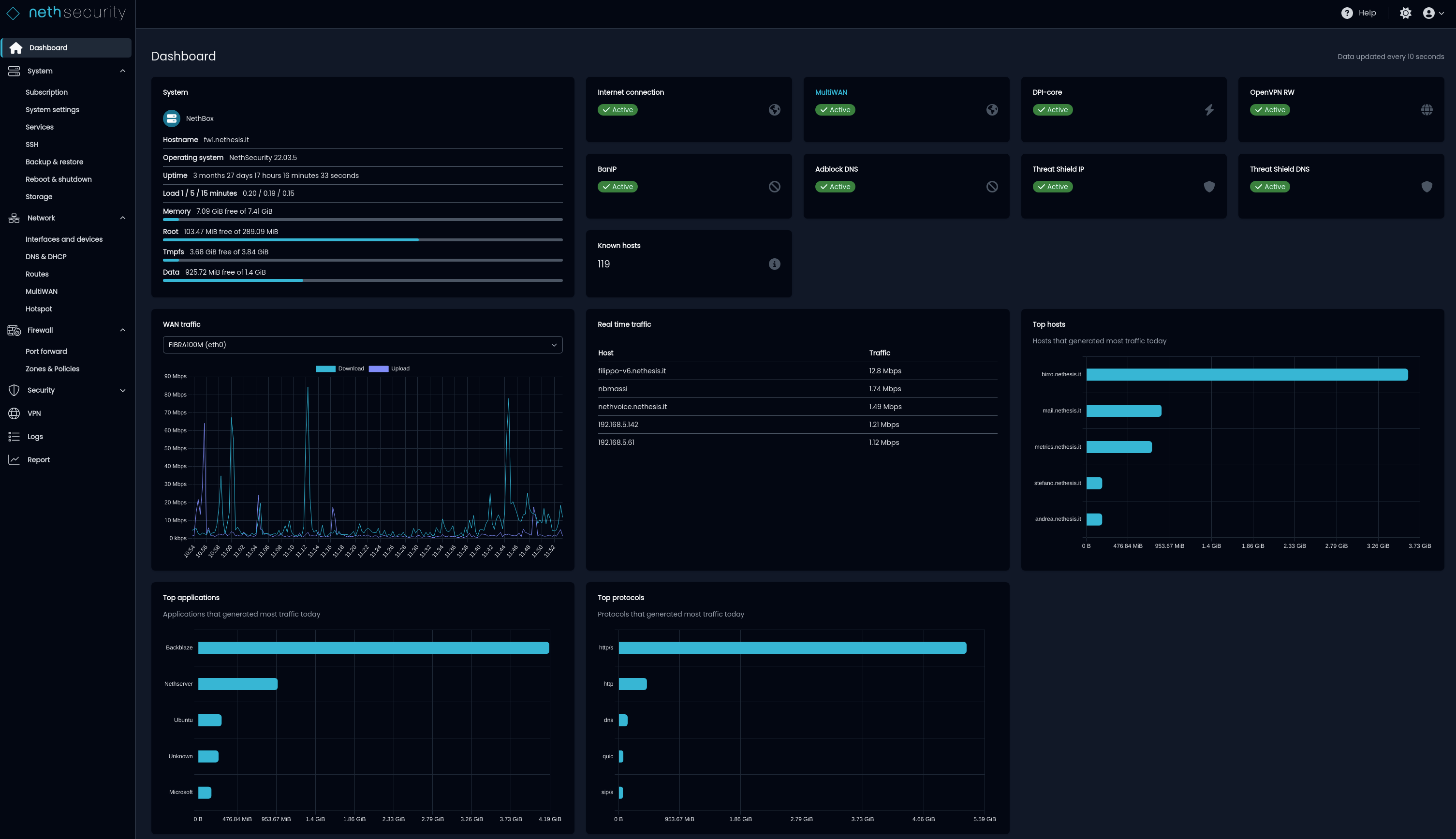 NethSecurity desktop screenshot: 8.0