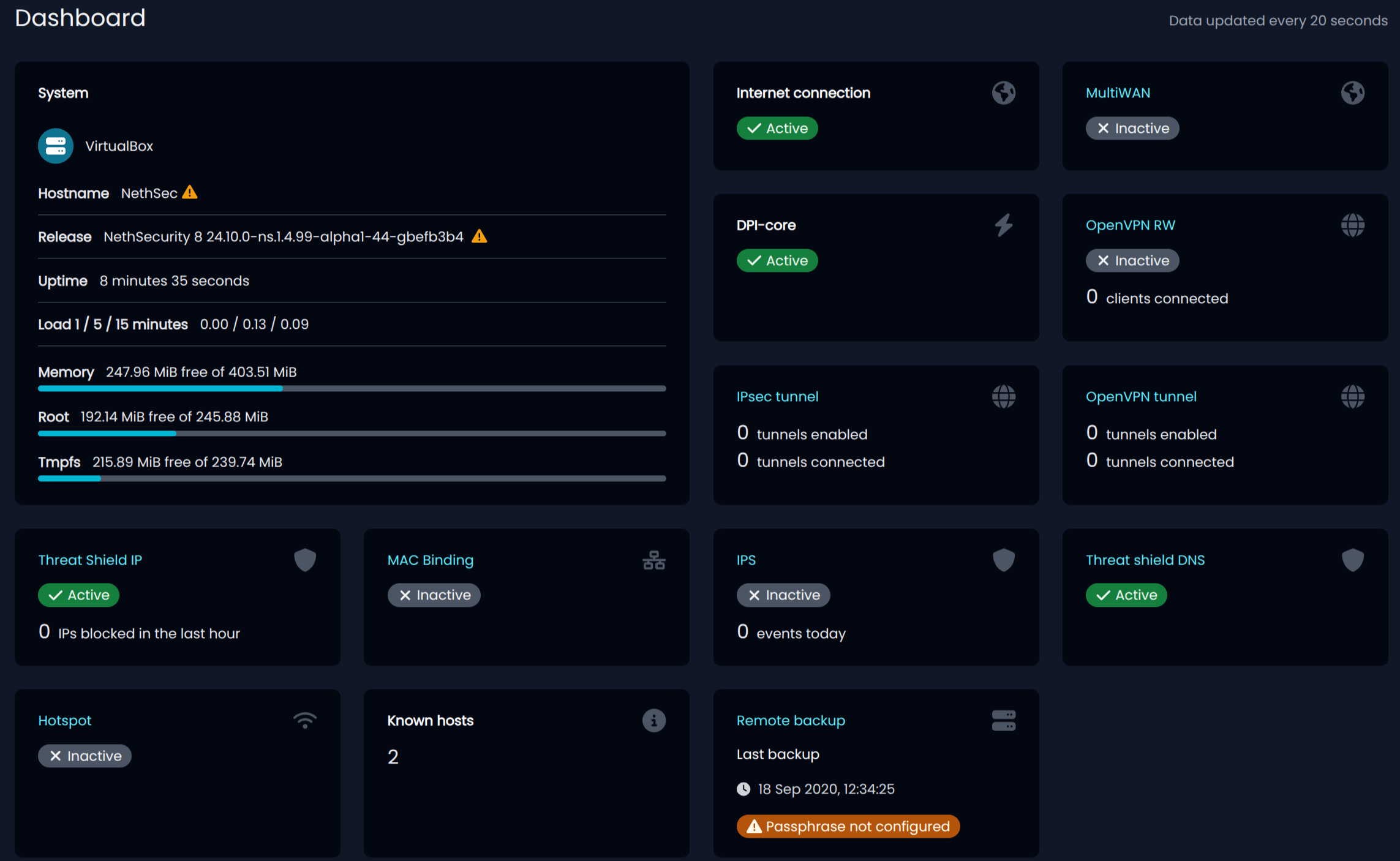 NethSecurity desktop screenshot: 8.5