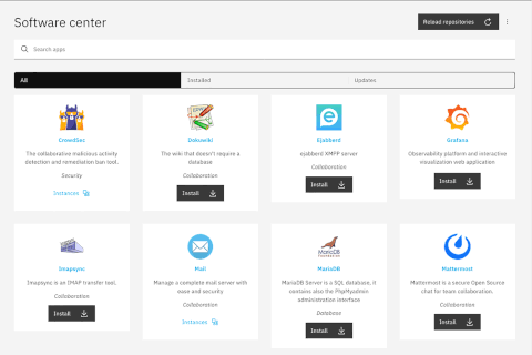 NethServer desktop screenshot: Distribution overview