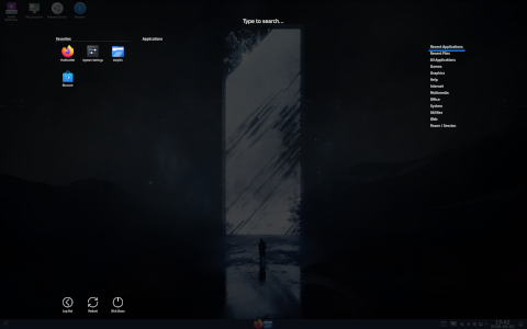 Netrunner desktop screenshot: Distribution overview