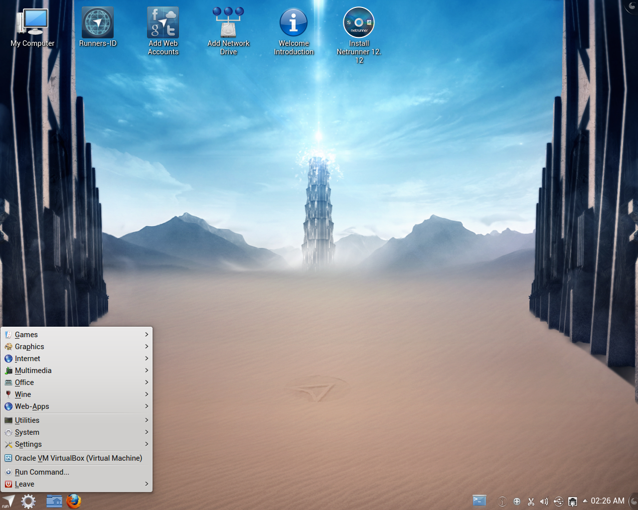 Netrunner desktop screenshot: 12.12
