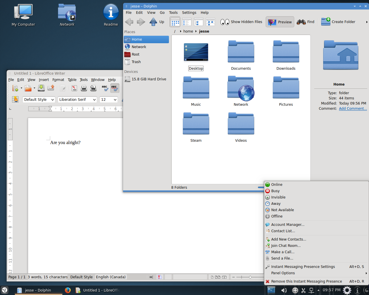 Netrunner desktop screenshot: 14.1 messaging