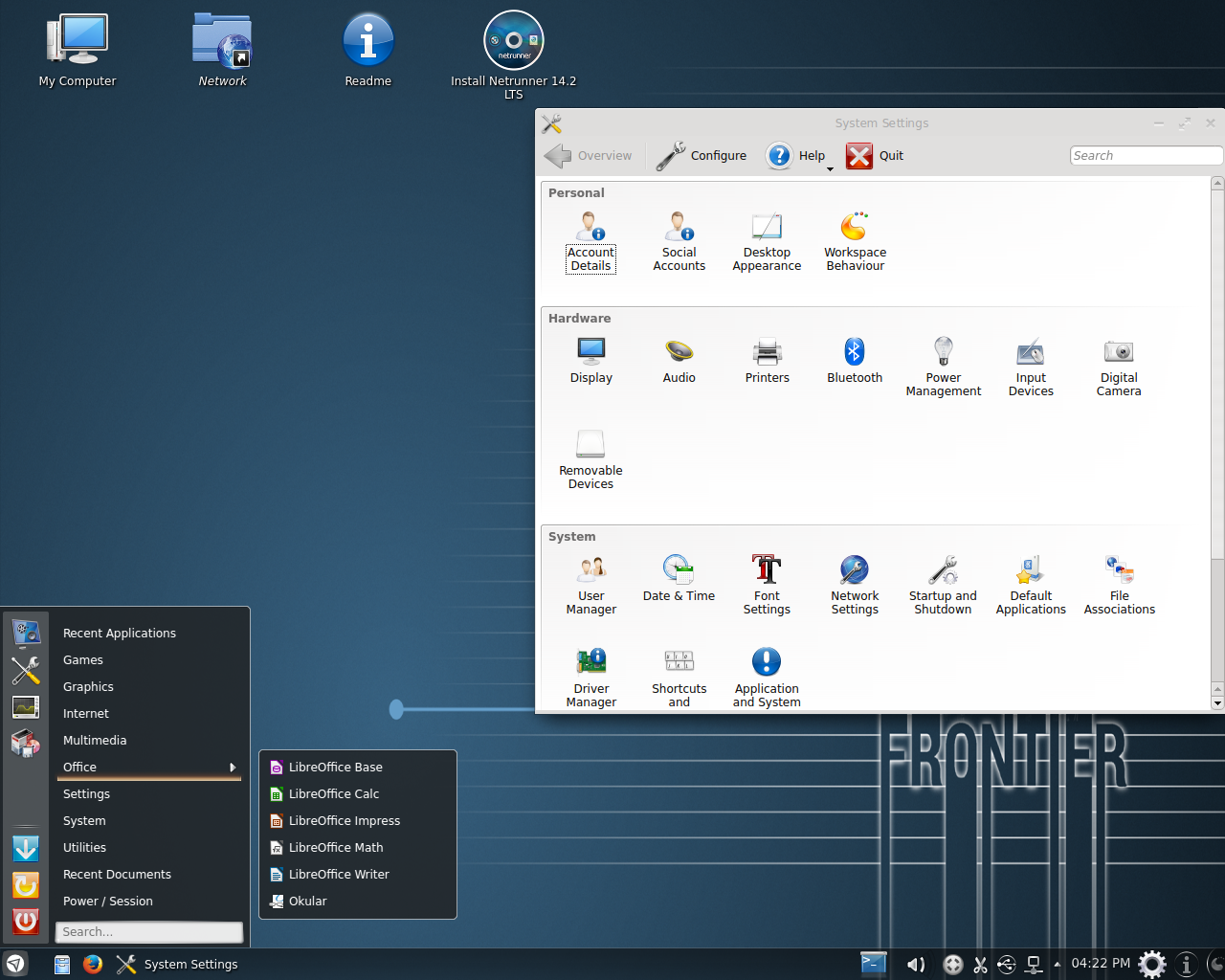 Netrunner desktop screenshot: 14.2