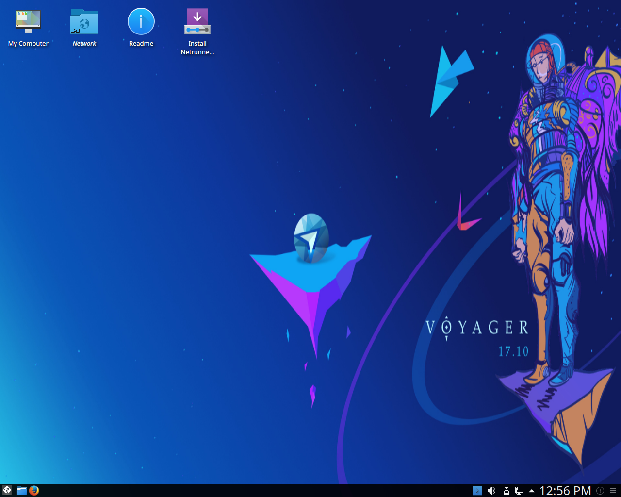Netrunner desktop screenshot: 17.10