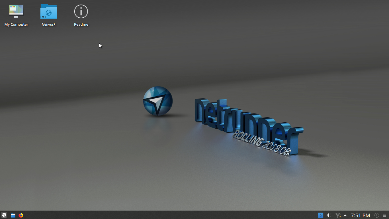 Netrunner desktop screenshot: 2018.08 kde