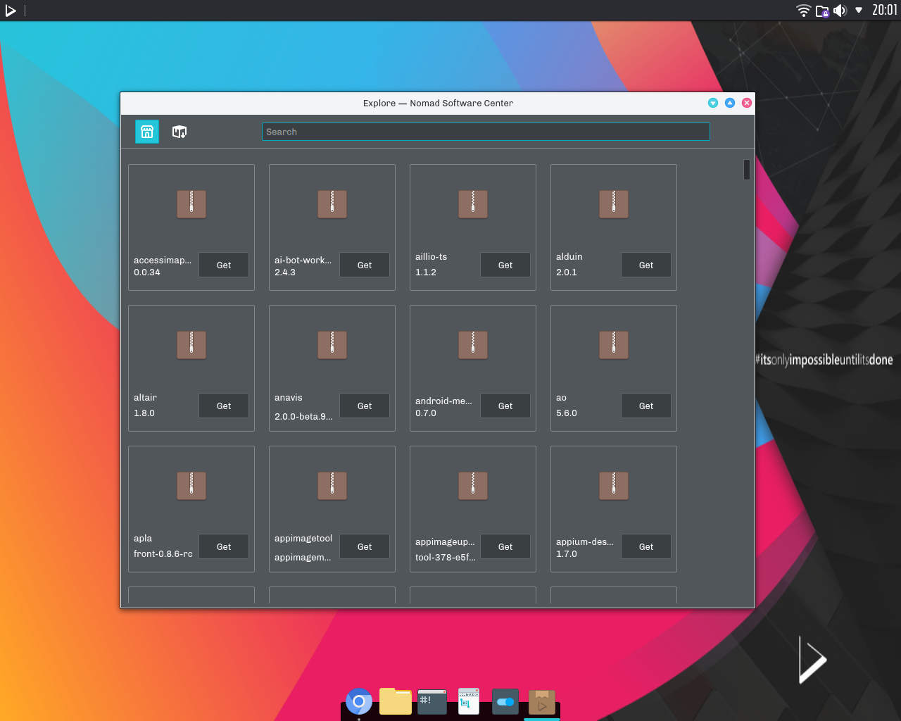 Nitrux desktop screenshot: 1.0.15 software