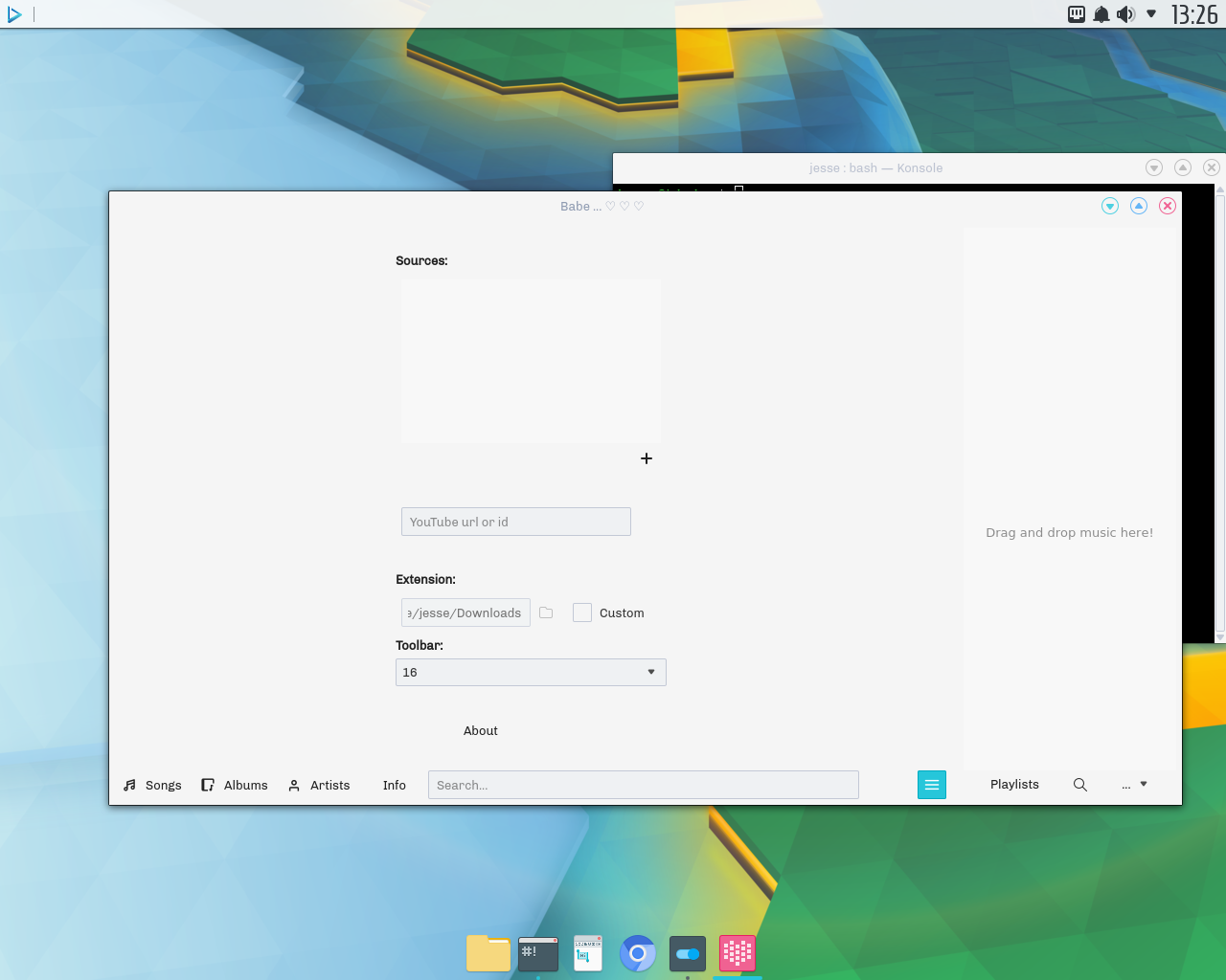 Nitrux desktop screenshot: 1.0.2 babe