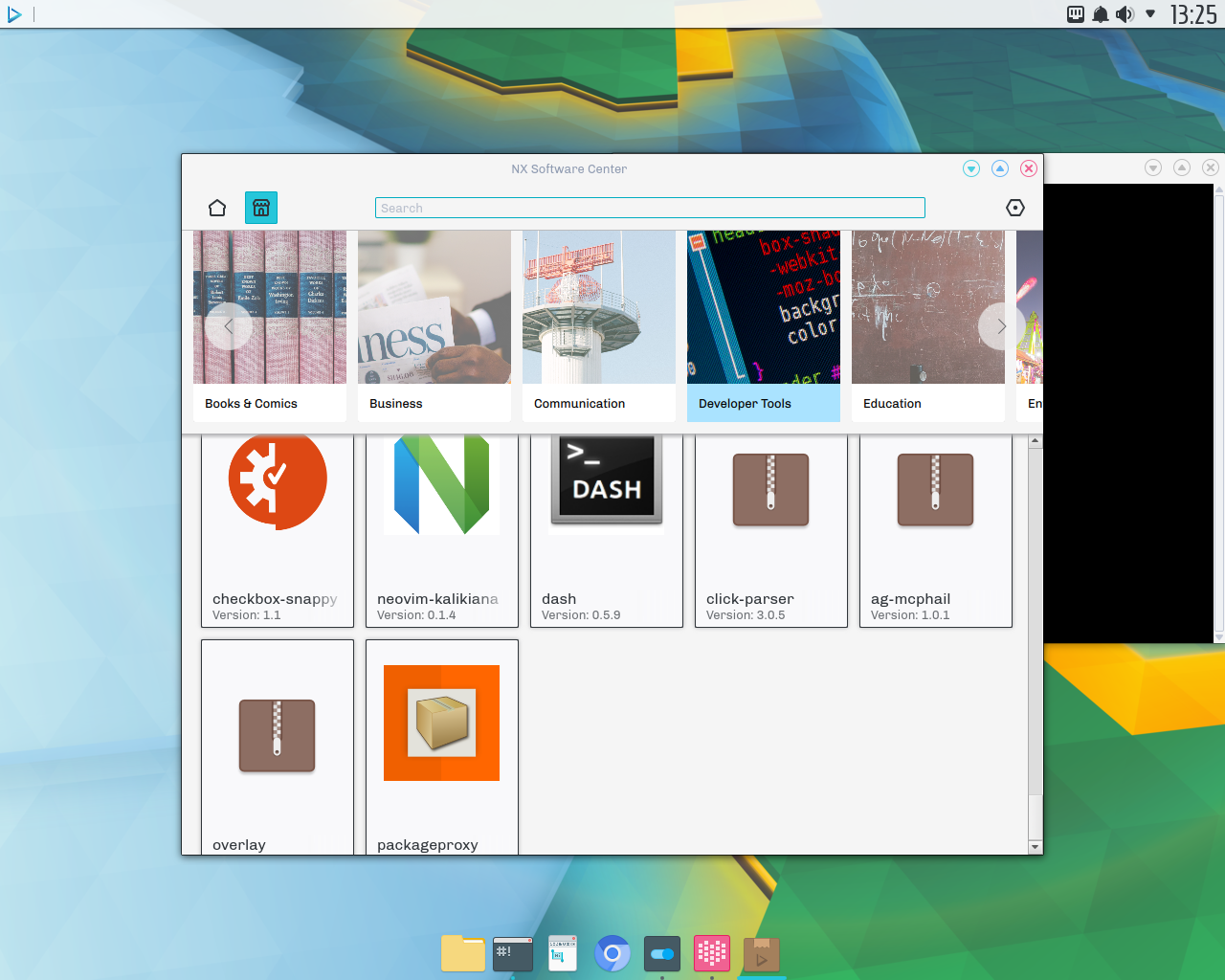 Nitrux desktop screenshot: 1.0.2 packages