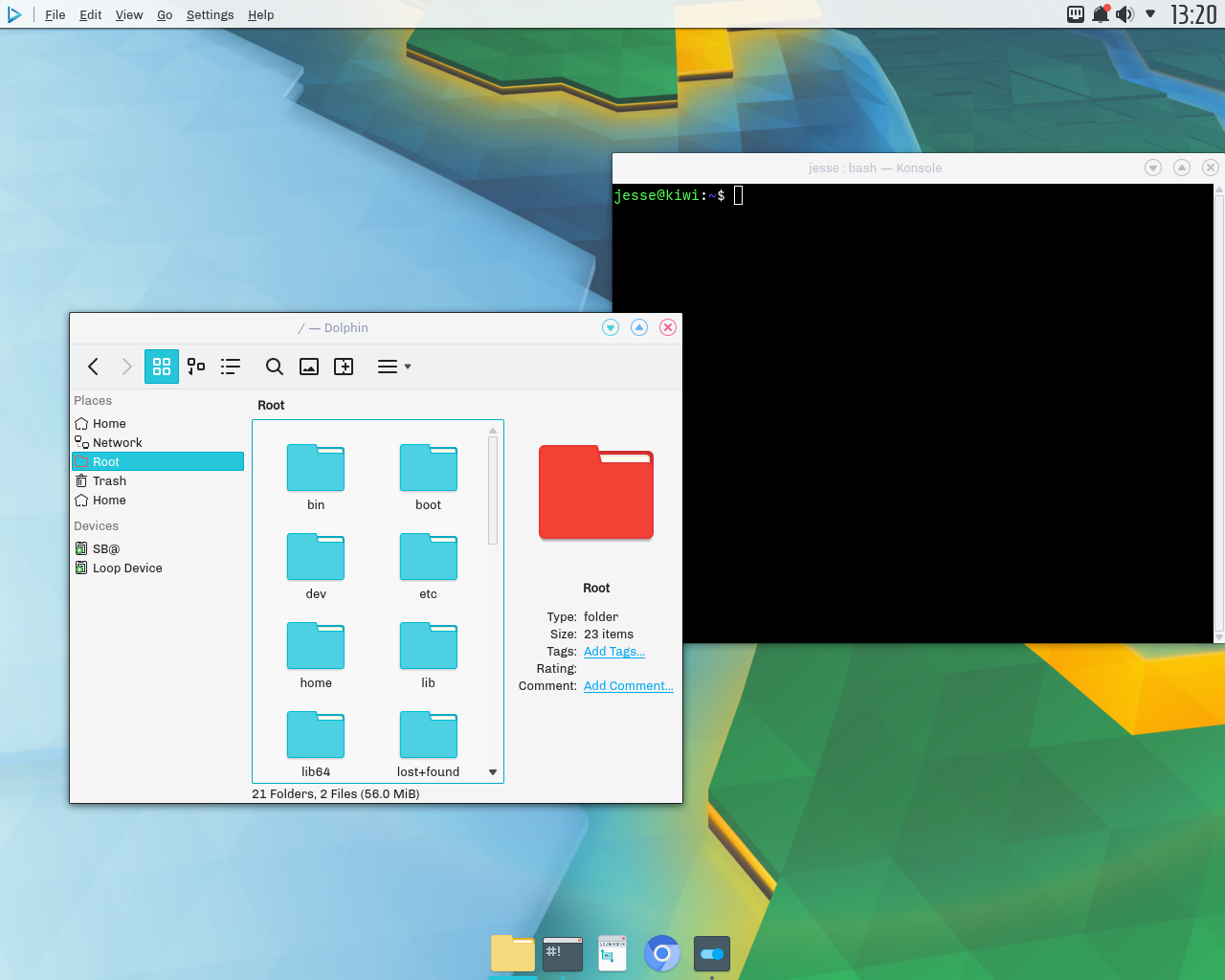 Nitrux desktop screenshot: 1.0.2 theme