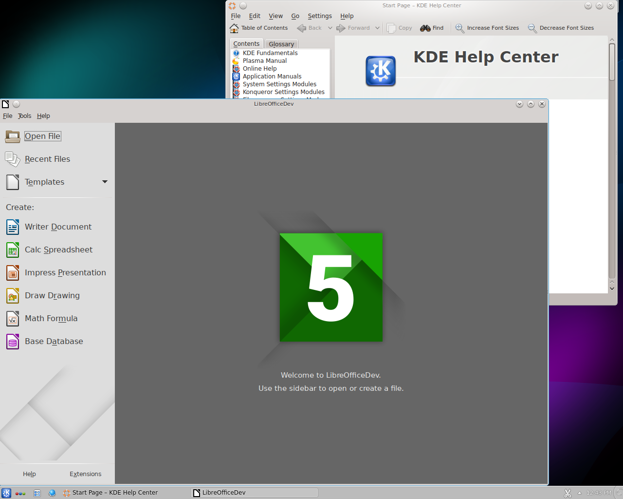 NixOS desktop screenshot: 15.09 libreoffice