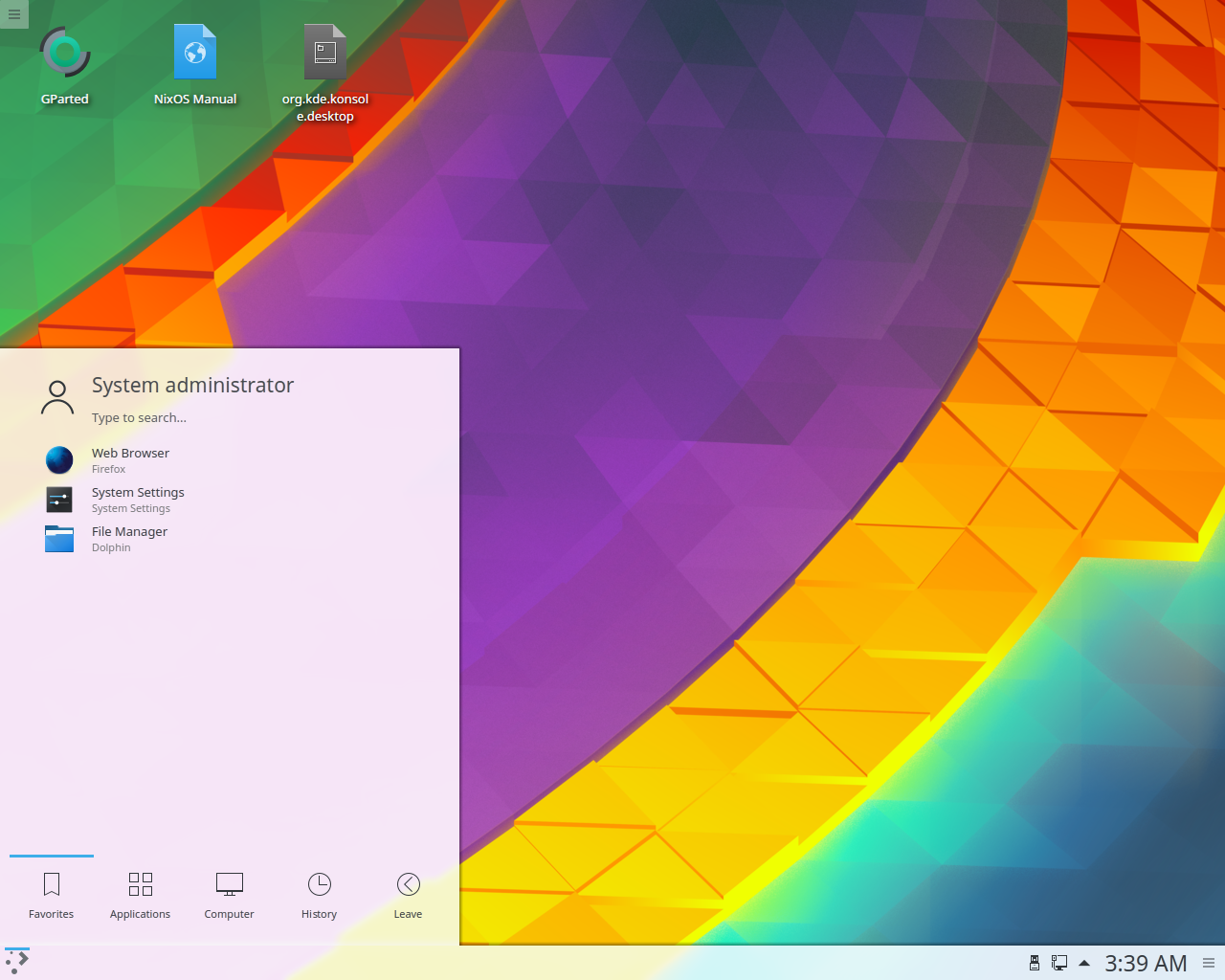 NixOS desktop screenshot: 17.03