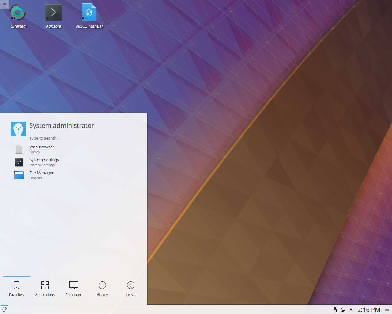 NixOS desktop screenshot: 18.03