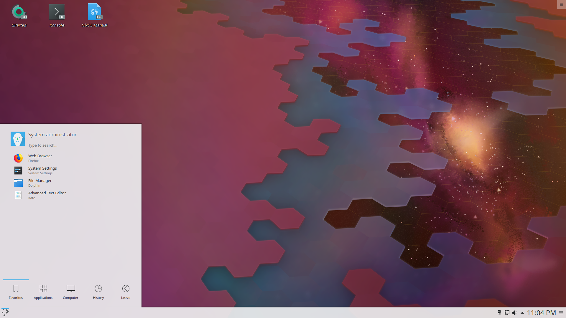 NixOS desktop screenshot: 19.03