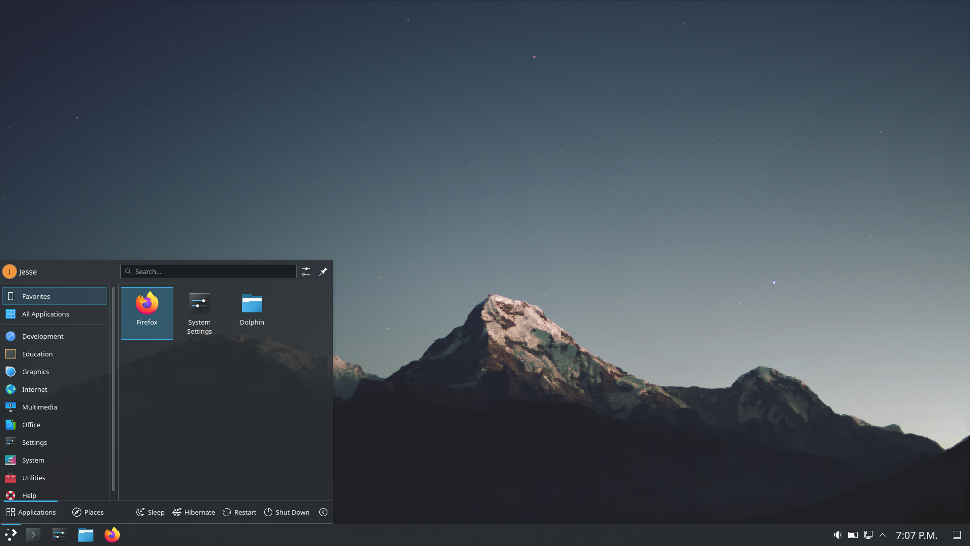 NixOS desktop screenshot: 23.11 dark