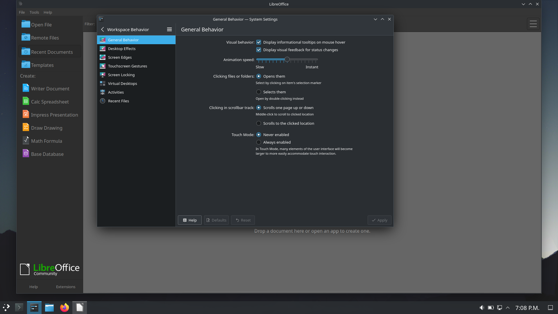 NixOS desktop screenshot: 23.11 settings