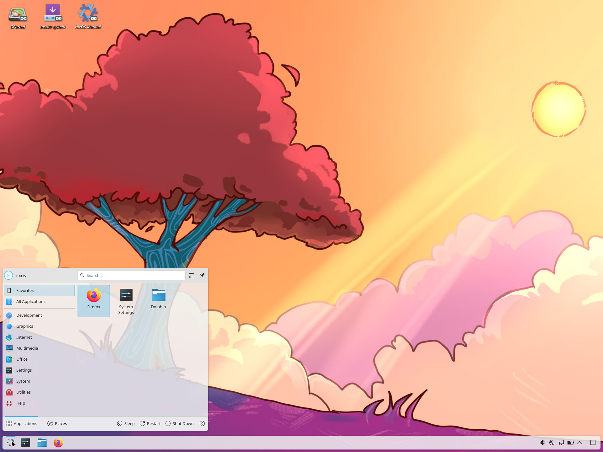 NixOS desktop screenshot: 24.05