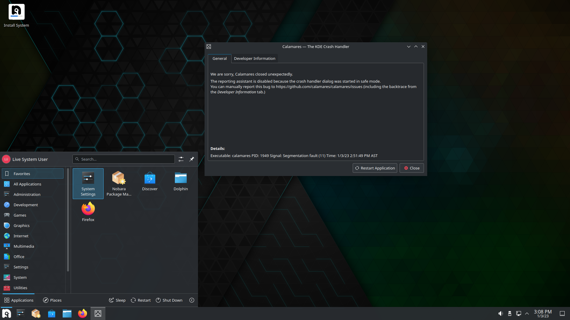 Nobara desktop screenshot: 36 kde