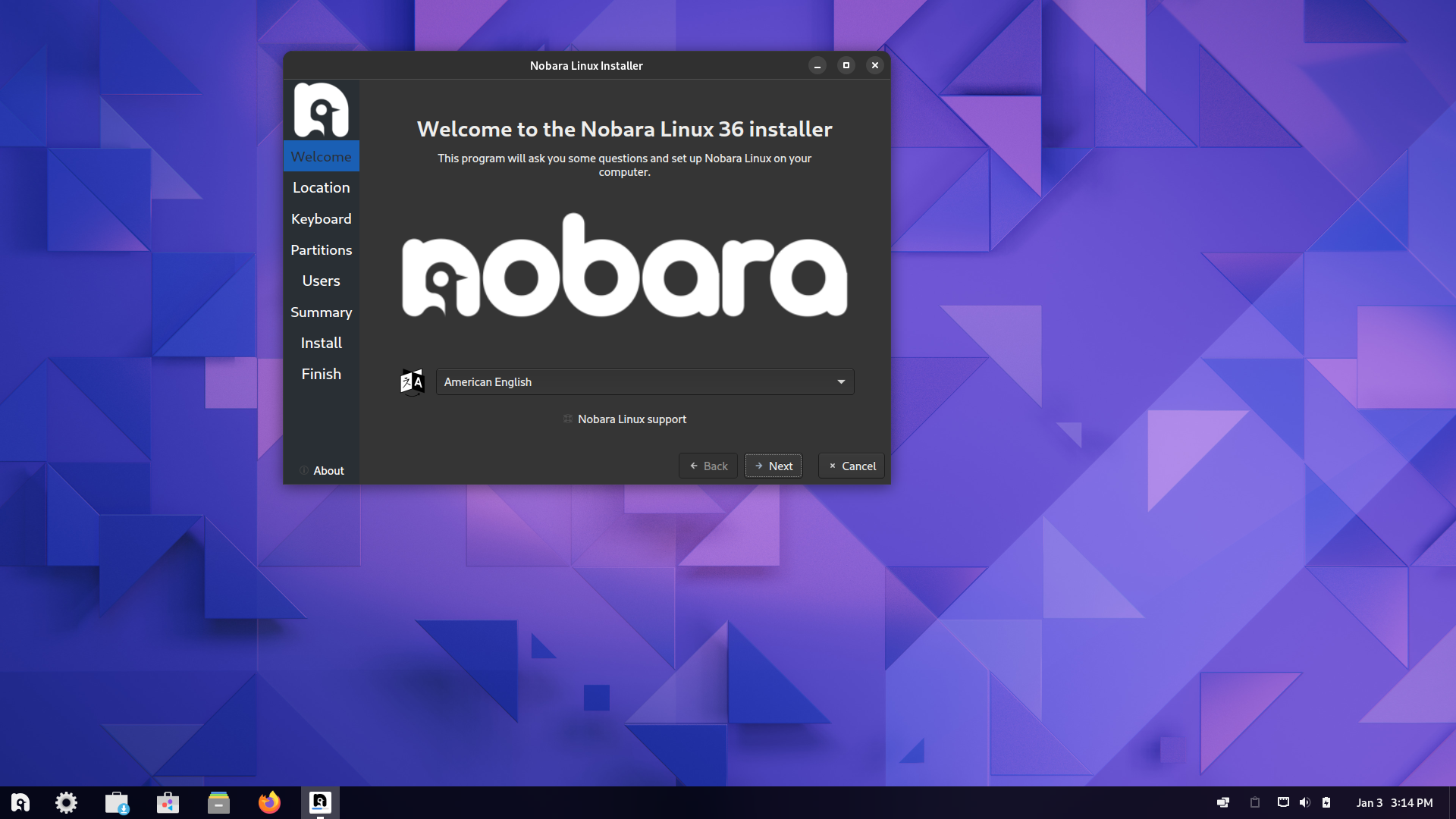 Nobara desktop screenshot: 36 official