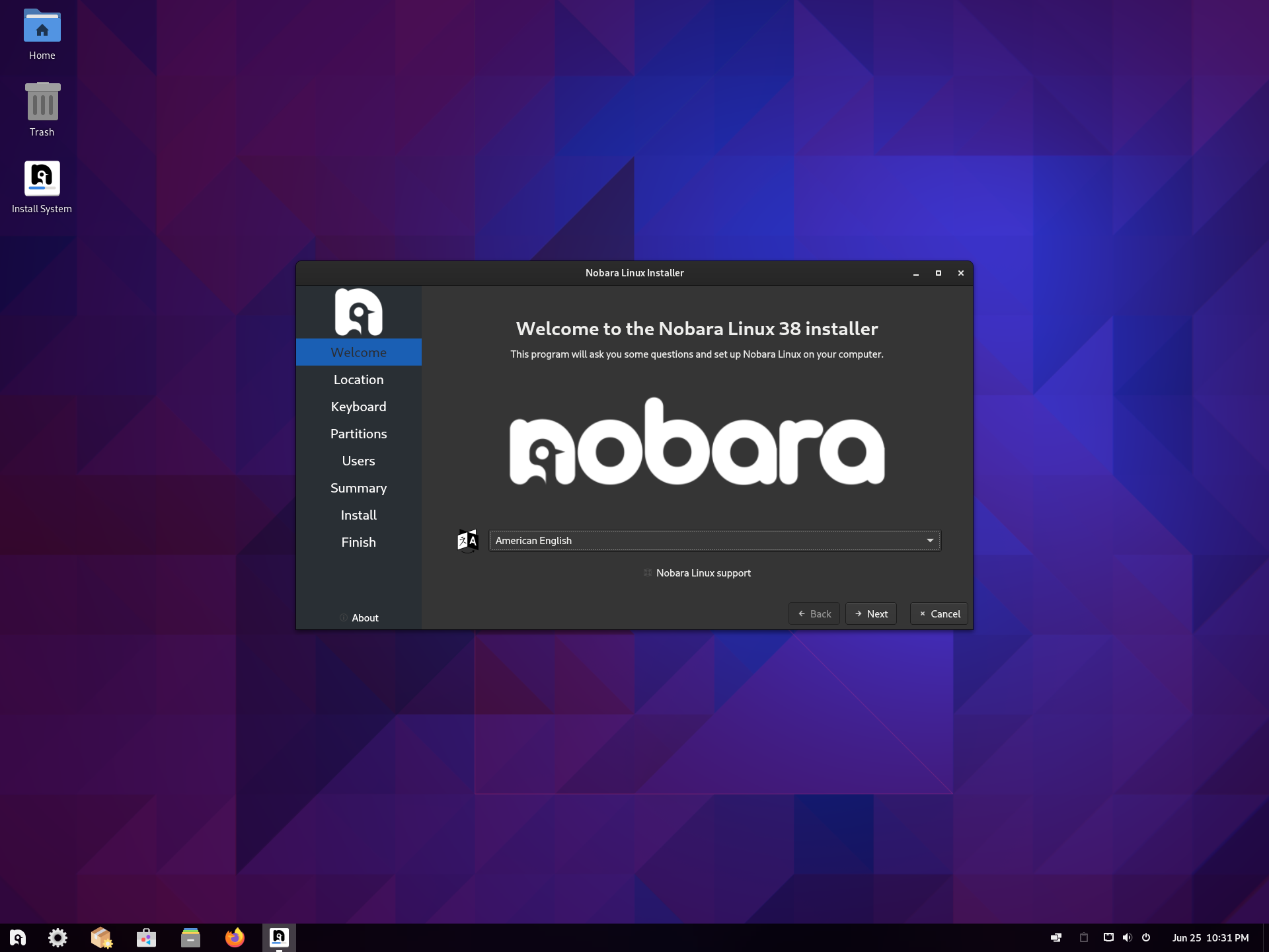 Nobara desktop screenshot: 38