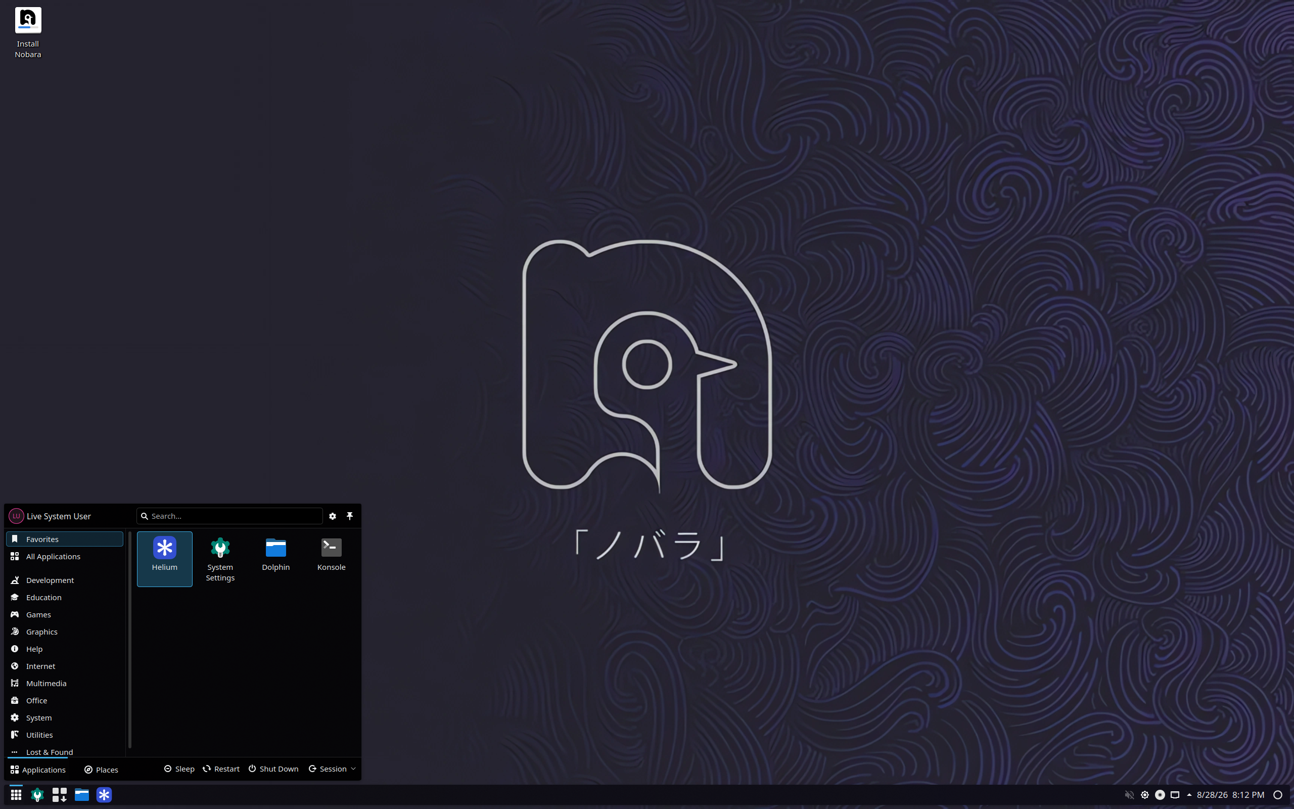 Nobara desktop screenshot: 44 kde